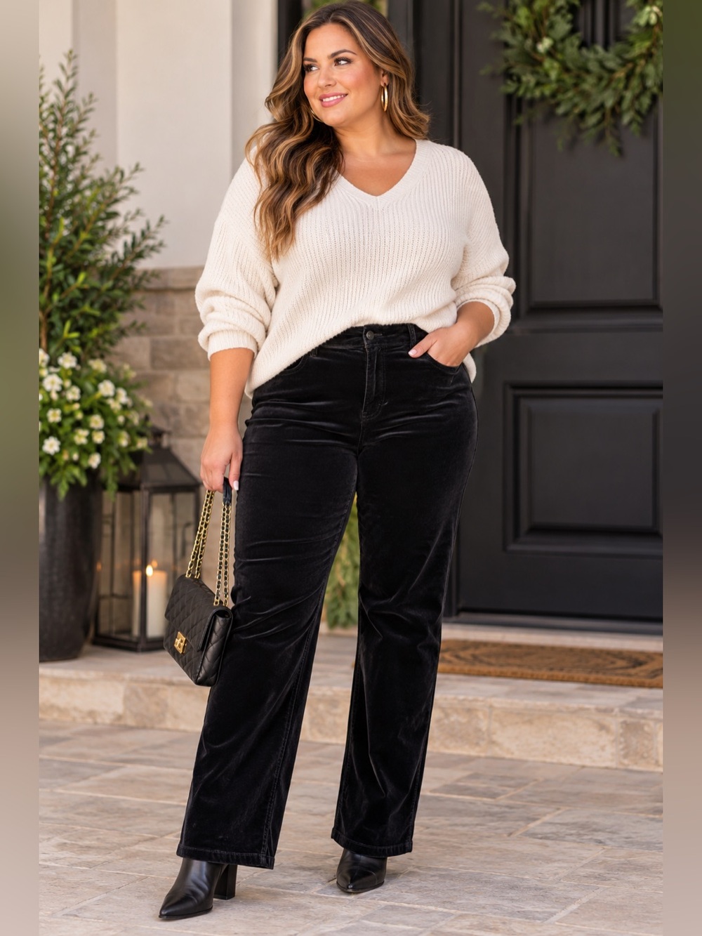 Talbots Straight Leg Velvet Pants Size 16 Petite